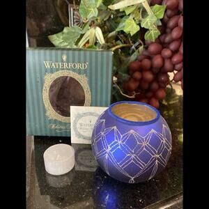 🔮🕯️Waterford Holiday Heirlooms Lismore Blue Votive Candle Holder.